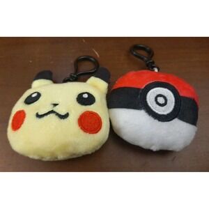 Pokémon Pikachu And Poke Ball Plush Keychains Backpack Clip